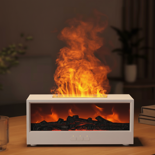 SylvoMist™ – Diffuseur d’Arômes Cheminée avec Effet Flamme Réaliste