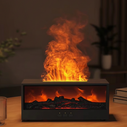 SylvoMist™ – Diffuseur d’Arômes Cheminée avec Effet Flamme Réaliste