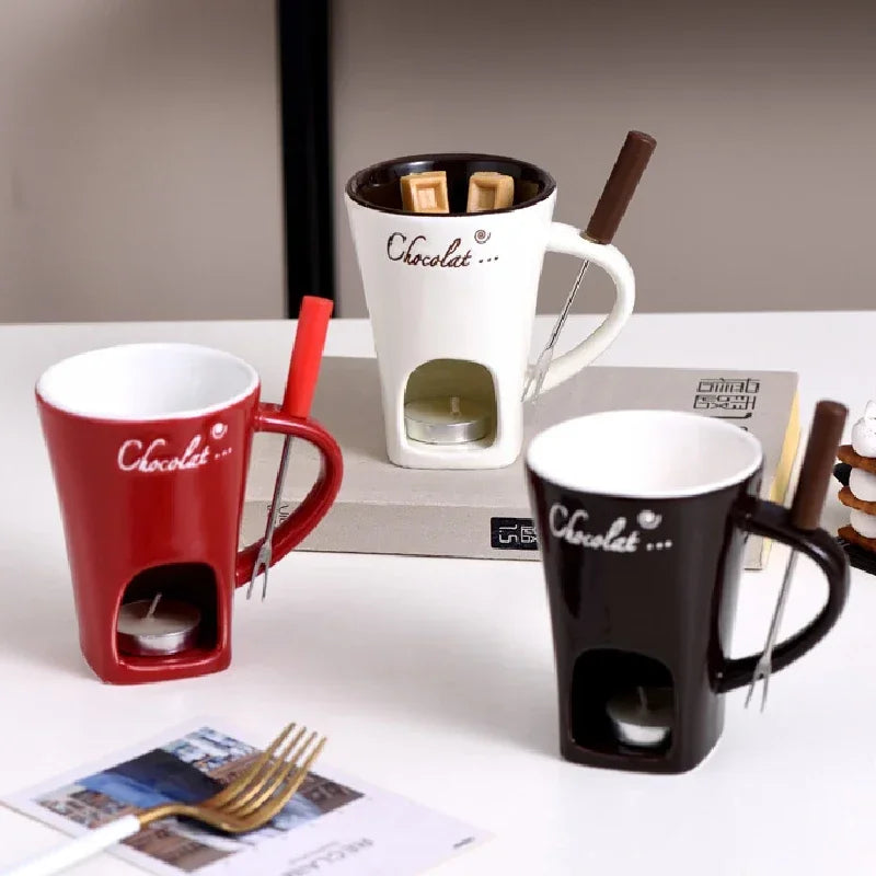 SylvoFondu™ – Mug Fondue Chocolat Bougie Élégant