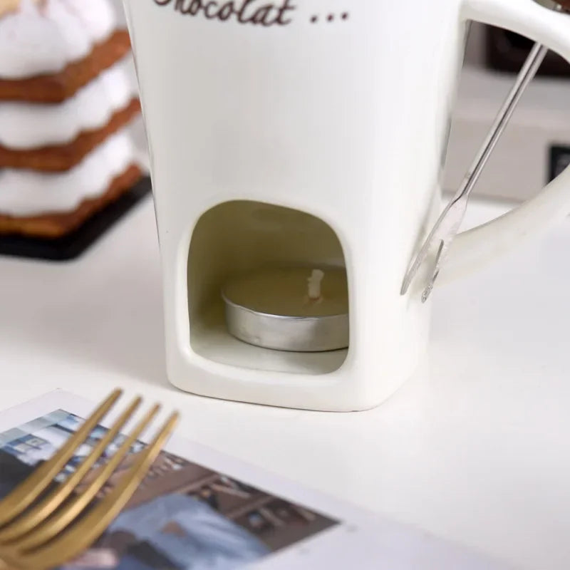 SylvoFondu™ – Mug Fondue Chocolat Bougie Élégant